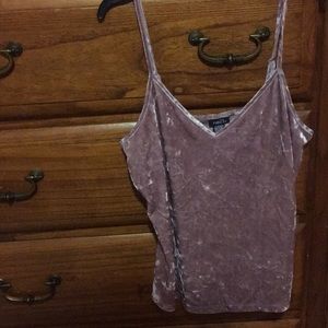 Pink velvet tank top